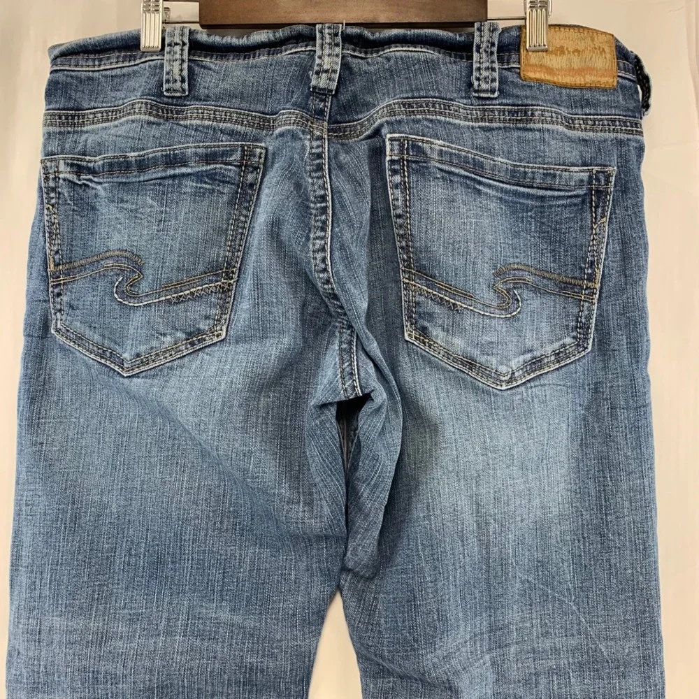 Silver Jeans Co Gordie Jeans Mens 36x34 Blue Loose Fit Straight Leg M83456LDS328